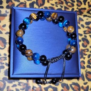 🌟🖤🌟 healing stone adjustable bracelet- unisex- tiger's eye
